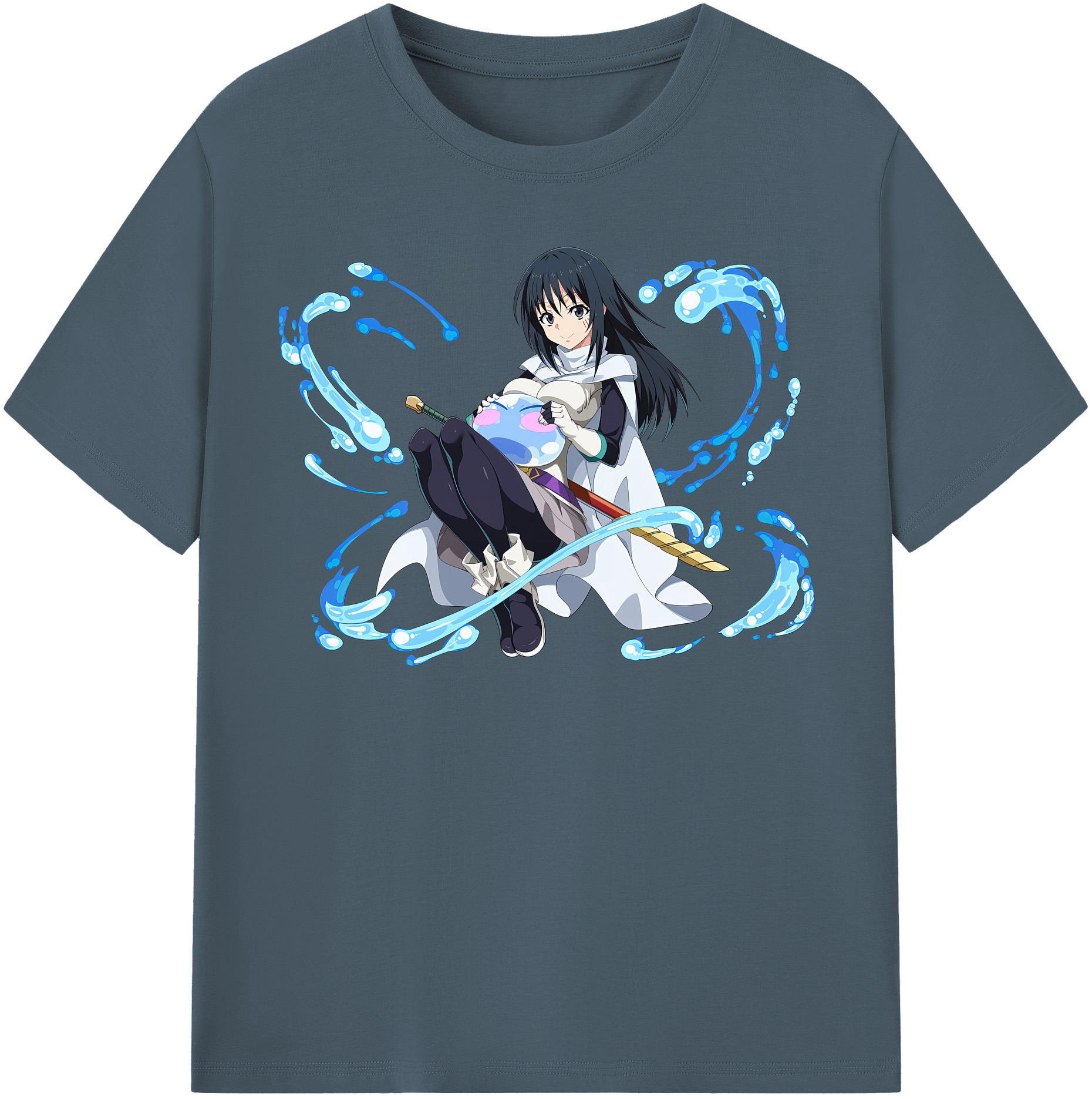 （画像用） 転スラ Regarding Reincarnated to Slime 綿100％半袖Tシャツ（フロントプリント）